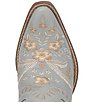 Color:Blue - Image 6 - Primrose Leather Feather & Floral Embroidered Western Booties