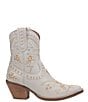 Color:White - Image 2 - Primrose Leather Feather & Floral Embroidered Western Booties