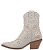Color:White - Image 4 - Primrose Leather Feather & Floral Embroidered Western Booties