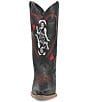 Color:Black - Image 5 - Queen A Hearts Embroidered Leather Mid Western Boots
