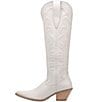 Color:White - Image 4 - Raisin Kane Embossed Leather Tall Western Boots