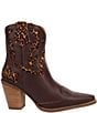 Dingo Run Wild Leather Leopard Print Suede Western Booties - Image 2