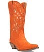 Color:Orange - Image 1 - Sabana Suede Cut Out Western Boots