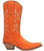 Color:Orange - Image 2 - Sabana Suede Cut Out Western Boots