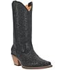 Color:Black - Image 1 - Silver Dollar Rhinestone Embellished Leather Western Boots