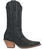Color:Black - Image 2 - Silver Dollar Rhinestone Embellished Leather Western Boots