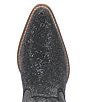 Color:Black - Image 6 - Silver Dollar Rhinestone Embellished Leather Western Boots