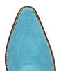 Color:Blue - Image 5 - Spirit Trail Suede Fold Over Fringe Western Boots