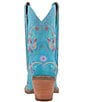 Color:Blue - Image 3 - Sugar Bug Suede Floral Embroidered Western Booties
