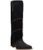 Dingo Texani Leather Studded Cuffed Suede Shaft Tall Western Boots - Image 1