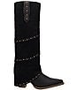 Dingo Texani Leather Studded Cuffed Suede Shaft Tall Western Boots - Image 2