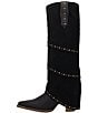 Dingo Texani Leather Studded Cuffed Suede Shaft Tall Western Boots - Image 4