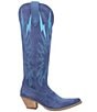 Color:Blue - Image 2 - Thunder Road Suede Tall Western Boots
