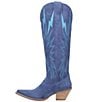 Color:Blue - Image 4 - Thunder Road Suede Tall Western Boots