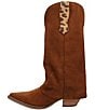 Dingo Wild Thang Suede Leopard Print Accent Cuffed Shaft Western Tall Boots - Image 4