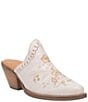 Color:White - Image 1 - Wildflower Leather Floral Embroidered Western Mules