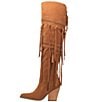 Color:Whiskey - Image 4 - Witchy Women Suede Studded Tasseled Over-The-Knee Western Boots
