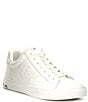 Color:Bright White/White - Image 1 - Abeni Lace-Up Leather Sneakers