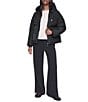DKNY Attached Hoodie Faux Fur Zip Front Puffer - Image 4