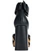 Color:Black/Latte - Image 3 - Barra Leather Calf-Hair Platform Buckle Detail Ankle Wrap Pumps
