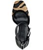 Color:Black/Latte - Image 4 - Barra Leather Calf-Hair Platform Buckle Detail Ankle Wrap Pumps