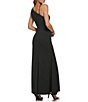 Color:Black - Image 2 - Beaded Asymmetrical Neckline Sleeveless Gown