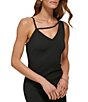Color:Black - Image 3 - Beaded Asymmetrical Neckline Sleeveless Gown