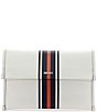 Color:White - Image 1 - Brook Vegan Leather Striped Clutch