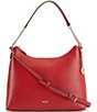 Color:Bright Red - Image 1 - Bryant Convertible Vegan Leather Hobo Bag