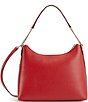 Color:Bright Red - Image 2 - Bryant Convertible Vegan Leather Hobo Bag