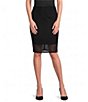 DKNY by Donna Karan Woven Mesh Sequin Midi Length A-Line Skirt - Image 1