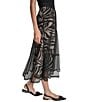 Donna Karan DKNY by Donna Karan Blurred Zebra Mesh Overlay A-Line Midi Skirt, Color:Blurred Zebra - Image 3