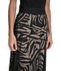 Donna Karan DKNY by Donna Karan Blurred Zebra Mesh Overlay A-Line Midi Skirt, Color:Blurred Zebra - Image 5