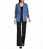 DKNY by Donna Karan Button Ruche Notch Collar Long Sleeve Jacket - Image 3
