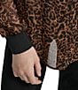 Donna Karan DKNY by Donna Karan Cheetah Print Crinkle Chiffon Long Sleeve Collared Button Front Blouse, Color:Compact Cheetah - Image 6