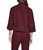 DKNY by Donna Karan Contrast Stitch Crew Neck 3/4 Sleeve Jacket - Image 2