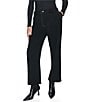 DKNY by Donna Karan Contrast Stitch Tab Flat Front High Rise Straight Leg Crop Coordinating Pants - Image 1