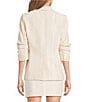 DKNY by Donna Karan Coordinating Jacquard Notch Lapel 3/4 Ruched Sleeve One Button Front Jacket - Image 2