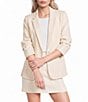 DKNY by Donna Karan Coordinating Jacquard Notch Lapel 3/4 Ruched Sleeve One Button Front Jacket - Image 3