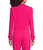 DKNY By Donna Karan Coordinating Tech Tailoring Jacquard Crew Neck Long Sleeve Button Front Jacket - Image 2