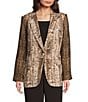 DKNY by Donna Karan Coordinating Textured Crepe Notch Collar Long Sleeve Button Front Jacket - Image 1