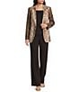 DKNY by Donna Karan Coordinating Textured Crepe Notch Collar Long Sleeve Button Front Jacket - Image 3