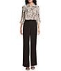 DKNY by Donna Karan Coordinating Textured Crepe Wide Leg Pants - Image 3