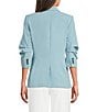 DKNY by Donna Karan Coordinating Tropical Notch Lapel 3/4 Ruched Sleeve One Button Front Jacket - Image 2
