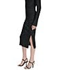 Donna Karan DKNY by Donna Karan Coordinating Zebra Knit Side Slit Midi Sheath Skirt, Color:Black - Image 3