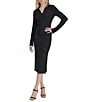 Donna Karan DKNY by Donna Karan Coordinating Zebra Knit Side Slit Midi Sheath Skirt, Color:Black - Image 4