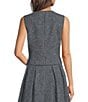 Donna Karan DKNY By Donna Karan Crosby Coordinating Tweed Crew Neck Sleeveless Button Front Vest, Color:Navy Combo - Image 2