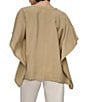 Donna Karan DKNY by Donna Karan Flowy Rumpled Voile Button Front Top, Color:Pale Moss - Image 2