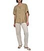 Donna Karan DKNY by Donna Karan Flowy Rumpled Voile Button Front Top, Color:Pale Moss - Image 4