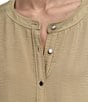 Donna Karan DKNY by Donna Karan Flowy Rumpled Voile Button Front Top, Color:Pale Moss - Image 6
